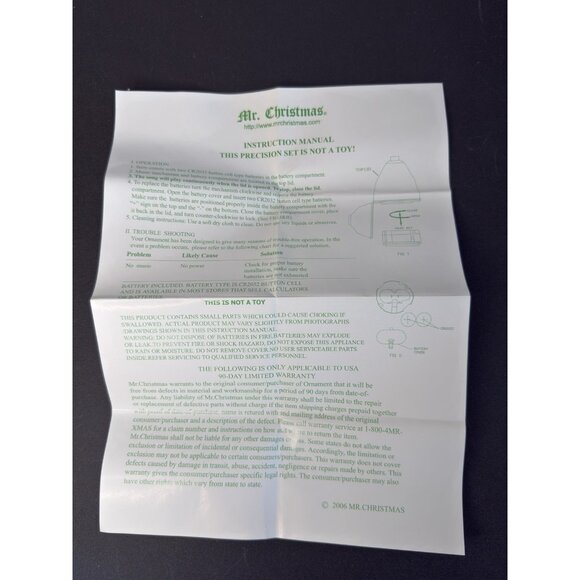 Mr. Christmas Musical Enamel Christmas Egg 2006 Plays The First Noel 4.5' x 2" - Picture 15 of 15